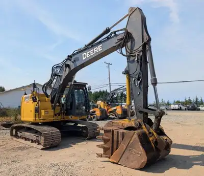 2019 John Deere 245G 5,449 Hrs Aux Plumbing FOG Guarding Hydraulic Thumb Secondary AUX circuit w/Cas...