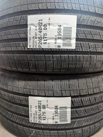 PAIR OF 2X P265/40R21 265/40/21 MICHELIN PILOT SPORT 4S TAG # 19584 Used tires in excellent Conditio...