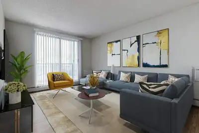 Amenities: Balconies • Heat & Water Included • Air Conditioning Suite & Building: Spacious one-bedro...