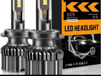 LRTER H7 LED Headlight Bulbs 60W 6000K 12000 Lumens Extremely Br