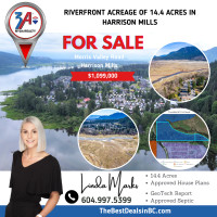 Beautiful Riverfront Acreage of 14.4 Acres in Harrison Mills