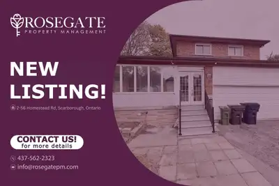 3-Bedroom Basement Apartment in Scarborough | 2 Bathrooms + 2 Parking Spots Welcome to 2-56 Homestea...
