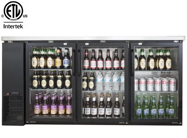NEW SIEBEL 72″ GLASS BACK BAR COOLER S.S TOP LED LIGHT UBB2472G in Freezers in Lloydminster - Image 2