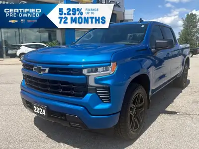 The 2024 Chevrolet Silverado 1500 RST Crew Cab Short Box 4-Wheel Drive stands out with its bold colo...