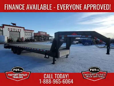 NEW 8.5x25ft Beavertail Gooseneck Trailer from Canada Trailers - 20ft Deck w/ 5ft Beavertail - 5ft M...