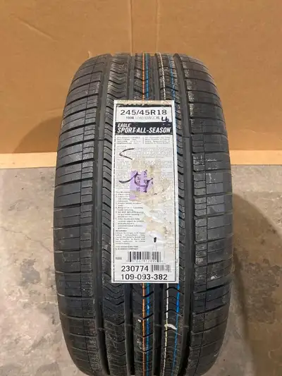 One 245/45R18 Goodyear Eagle Sport All Season Brand New Tire One tire for $150.00 plus gst Installat...