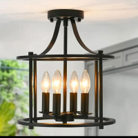 Capslpad Metal Semi Flush Mount Ceiling Light Fixture 4 Candle H