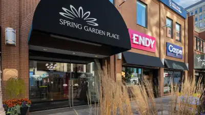 Unit B107 at Spring Garden Place offers approximately 4,939 SF of premium retail or commercial space...