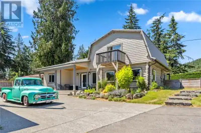 Incredible 1 ac Cobble Hill property! Originally a log barn, the home has been thoughtfully converte...
