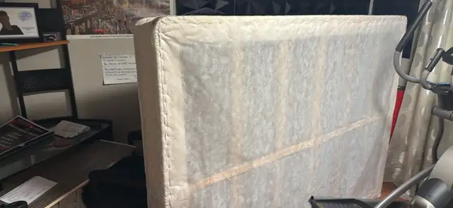 Queen size bed frame and Serta box spring for sale63284907004545121
