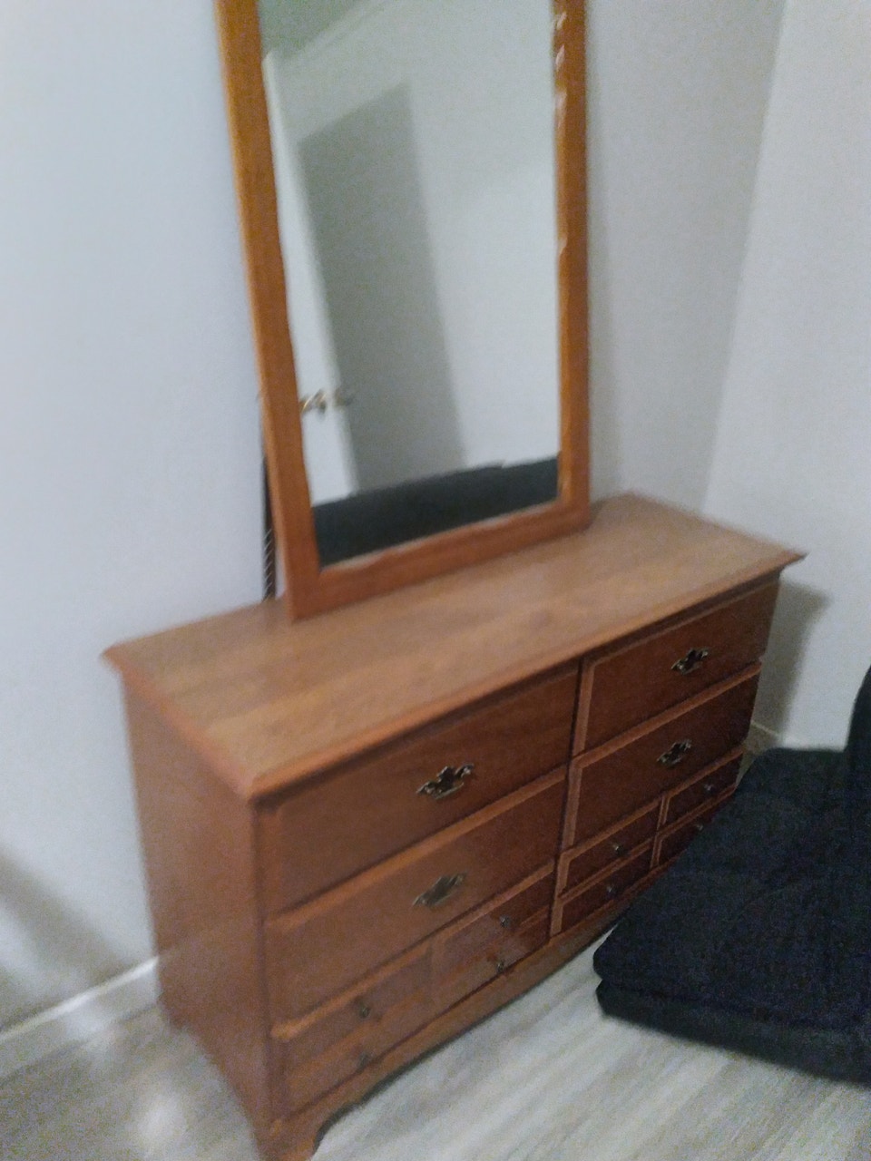 Used single mattress & box spring, bed frame, dresser & mirror | Beds ...