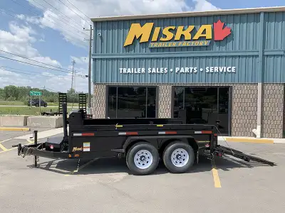 Miska Ultra Low Pro 7 Ton Heavy Duty Dump Trailer 14,000lb GVWR, 81in.x12' Dump Trailers LOADED with...
