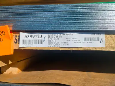 I have a brand new galvanized 48x96 and 48x87 sheets metals for sale asking $40 a sheet or best offe...