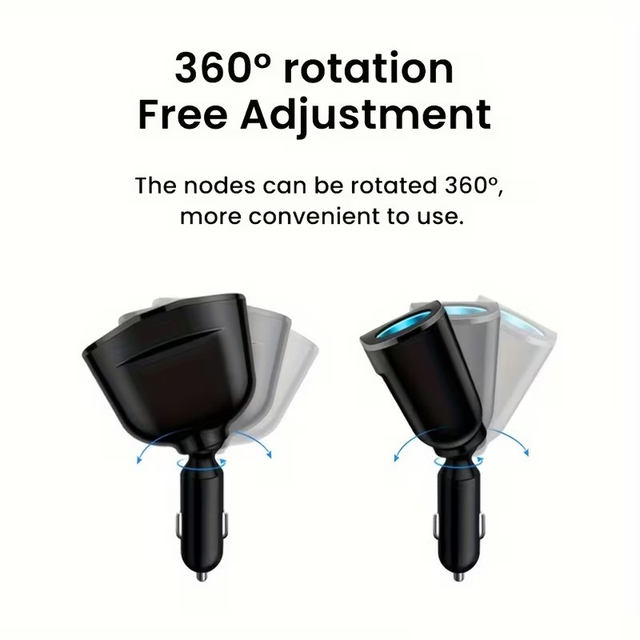 66W 4-Port USB Car Charger with 2 Cigarette Lighter Adapters in Cell Phone Accessories in Mississauga / Peel Region - Image 8