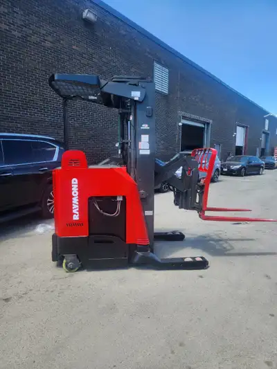 Keywords: Raymond forklift, reach forklift, 4,500 lbs capacity, 3-stage mast, forklift with side shi...