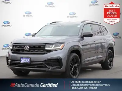 New Price! Gray 2023 Volkswagen Atlas Highline R-line package | Captain chairs | One owner AWD 8-Spe...