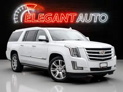 2017 Cadillac Escalade ESV Premium Luxury White Exterior on Black Interior comes with Navigation, Su...