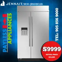 Jenn-Air JBSS48E22L 48" Side by Side Refrigerator 29.40 Cu. Ft.
