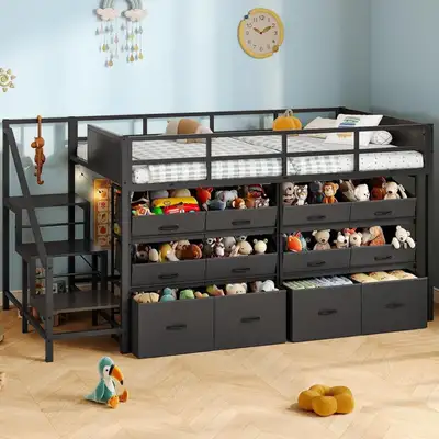 BRAND NEW - Low Loft Bed Twin Size with 12 Storage Drawers... LO, View more