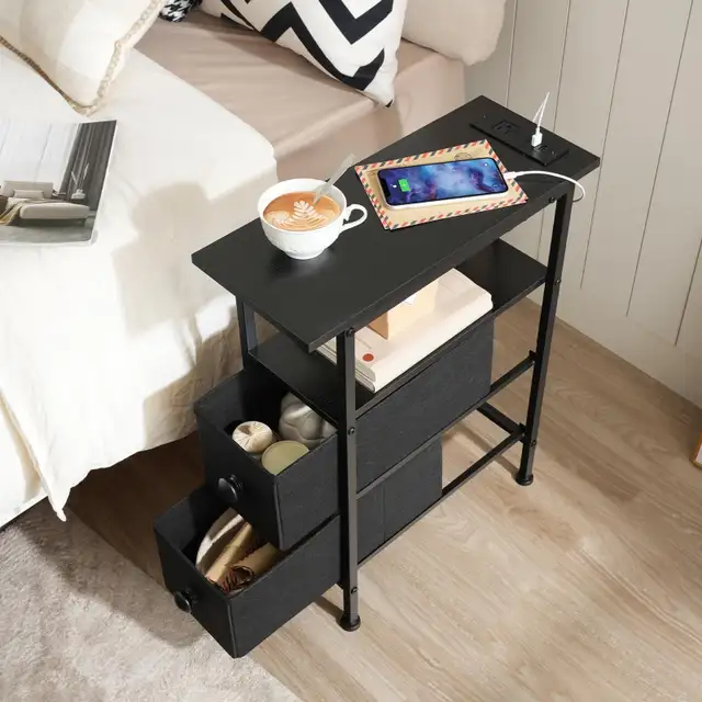 New HOOBRO End Table with Charging Station... ID# 67263007358914819121