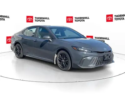 Thornhill Toyota Proudly Presents This Gray 2025 Toyota Camry Hybrid with SE UPGRADE AWD Package, Fe...