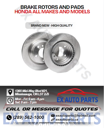 Premium Honda Brake Pads and Rotors For All Makes and Models Accord, Civic, CR-V, Odyssey, Fit, Pilo...