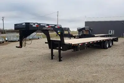 2025 Norberts Gooseneck Trailer 32' deck / 27' + 5' beavertail Monster ramps 2 - 12,000 lb axles Ele...