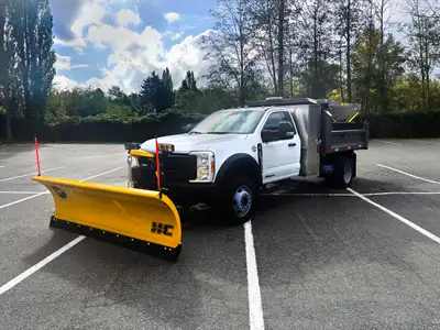 2025 Ford F550 Regular Cab Snow and Ice Package 9' steel dump body with fold down sides and quick dr...