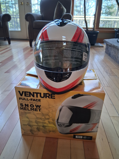 1. Venture Lightweight Snowmobile Helmet. Size - Medium. New. $50. 2. CKX - Nell M2000 DOT. Inside t...