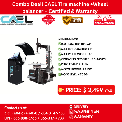 Combo Deal! New CAEL Tire machine Wheel balancer Certified &Warranty &Finance 2499 The CAEL TCWB100...
