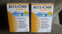 Accu-chek Multiclix 204 ct BOXES of Drum Lancets. NEW SEALED