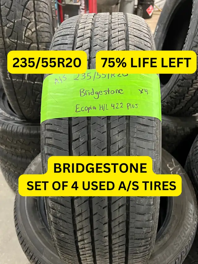 A/S 235/55R20	4	Bridgestone	Ecopia H/L 422+	75% in Tires & Rims in Markham / York Region - Image 2