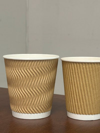Final sale 10oz/12oz Striped Double-Wall Paper Cups