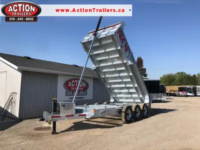 N&N HD SERIES 7'x16' TRI-AXLE GALVANIZED DUMP TRAILER: 22.5K GVWR WITH HYDRAULIC JACK UPGRADE! Why s...