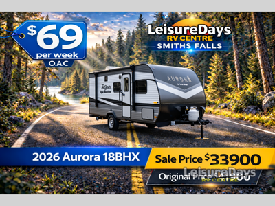 Forest River Aurora Light travel trailer 18BHSX highlights: Double Sized Bunk Beds Full Bathroom Fro...