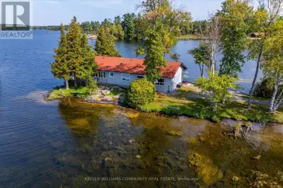 Welcome to an awe-inspiring 13-acre peninsula on Stoney Lake, featuring a private waterfront with ne...