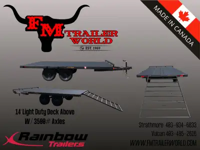 14' Rainbow Express Light Duty Deck Above Trailer 2 - 3 500 lb AxlesCANADIAN Built Cash Price Financ...