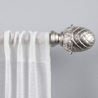 Exclusive Home Acorn 1" Curtain Rod and Coordinating Finial Set,