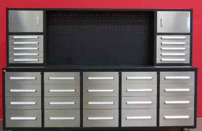 NEW 30 DRAWER STAINLESS STEEL 10 FT TOOL BENCH 30D10FTB, View more