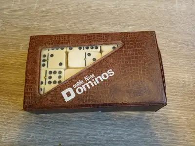 Vintage Double Nine Domino Set with case, View more