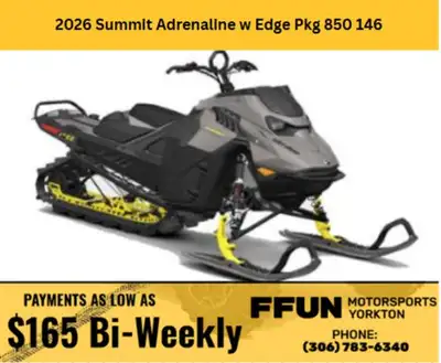 RICE DOES NOT INCLUDE PDI/ FFUN ADVANTAGE/ TAXES 2026 Ski-Doo Summit Adrenaline with Edge Package 85...