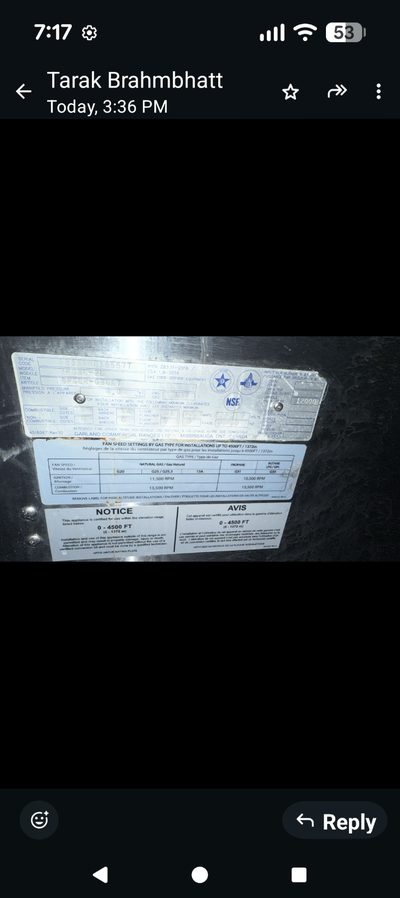 Restaurant shut down. Need to sell grill Purchased $45k Aug 2024- Sept 2925 Asking 25000k o b.o Pick...