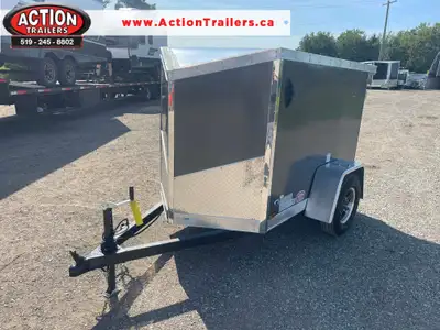 IRON SERIES 4' X 6' SINGLE AXLE CARGO TRAILER WITH REAR BARN DOOR AND POLYCORE PANEL UPGRADE! Unlock...