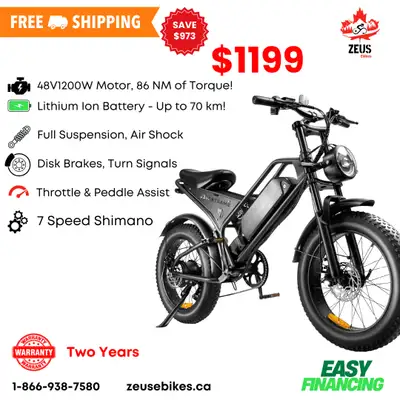 Visit us at www.zeusebikes.ca Financing Available Free Shipping Canada Wide Canadian company based i...