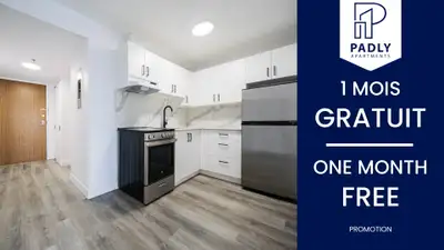 OBTENEZ 1 MOIS GRATUIT * Studio et appartement semi-meublé 1 chambre (3 1/2) à louer Centre-ville Mo...