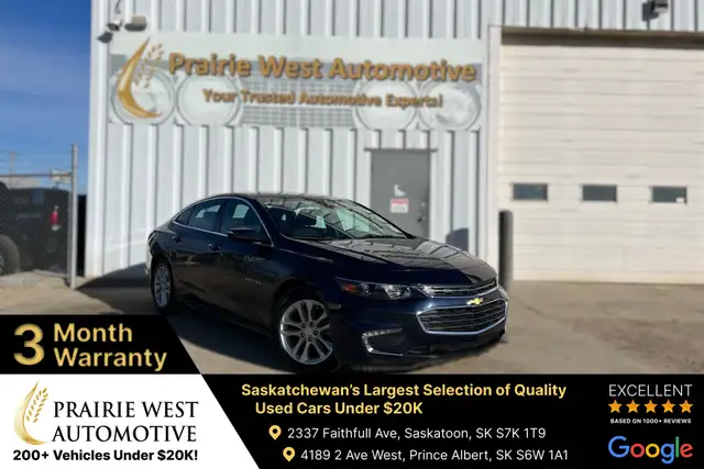 2017 Chevrolet Malibu LT | Command Start | Low KM