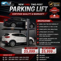 New CAEL Two Post Parking Lift Whitehorse Yukon Preview