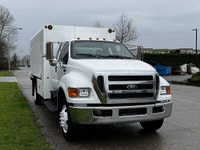 2013 Ford F-650 Superduty Supercab Chipper Dump Truck 5403hrs PTO Hydraulic Brakes Pintle Trailer Hi... (image 1)