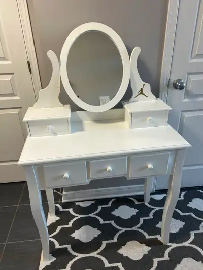 White Vanity Table with Mirror, View more