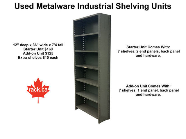 Used Metal Shelving Units - BEST PRICE AVAILABLE! in Other Business & Industrial in City of Toronto - Image 2